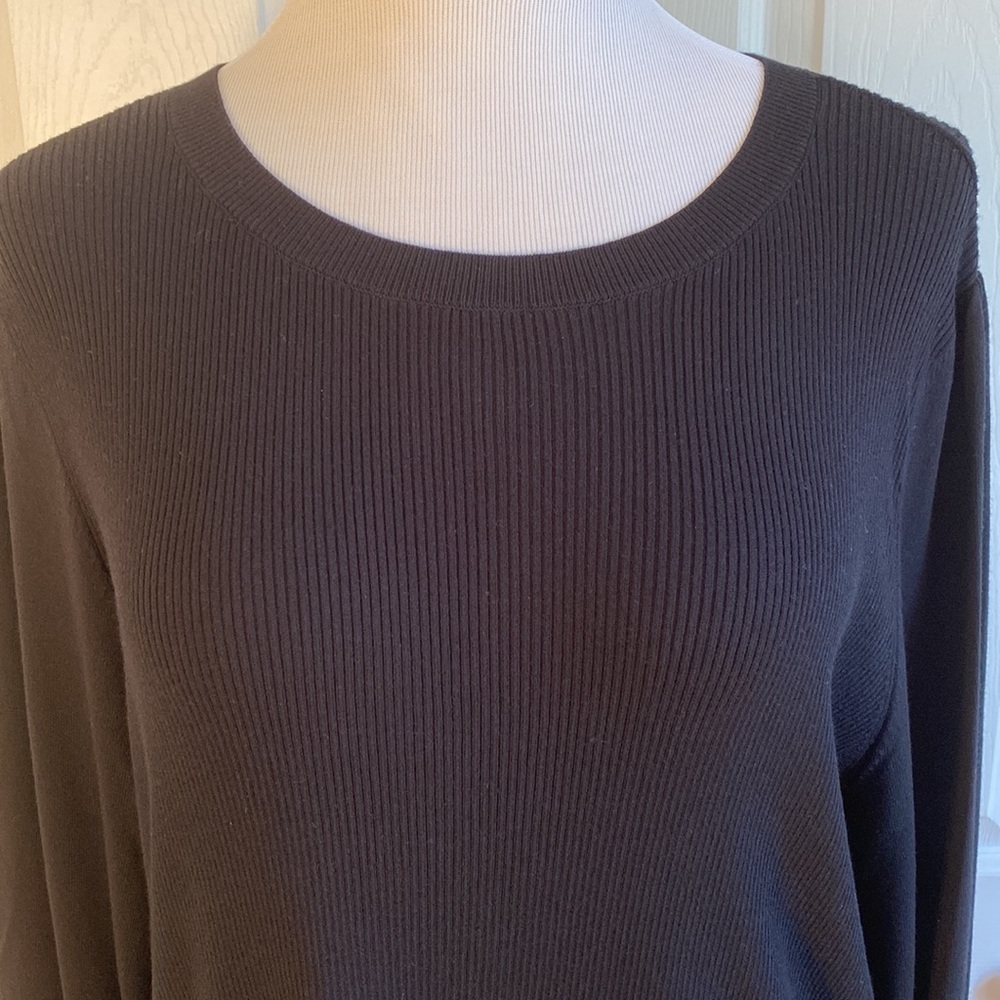 Halogen Puff Sleeve Sweater BLACK, Size Large NWT - Picture 4 of 12
